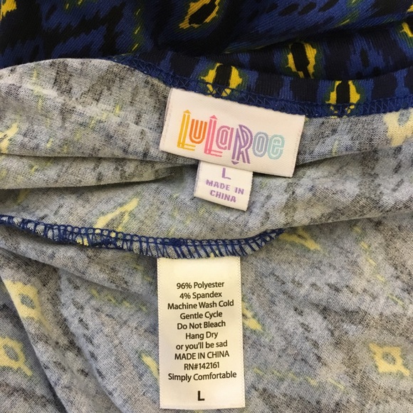 LuLaRoe Blue Short Sleeve Dress Size L - Picture 5 of 5